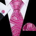 Orchid Pink Floral Silk Tie Set - GentCrest
