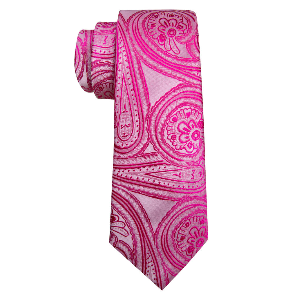 Orchid Pink Floral Silk Tie Set - GentCrest - View 6
