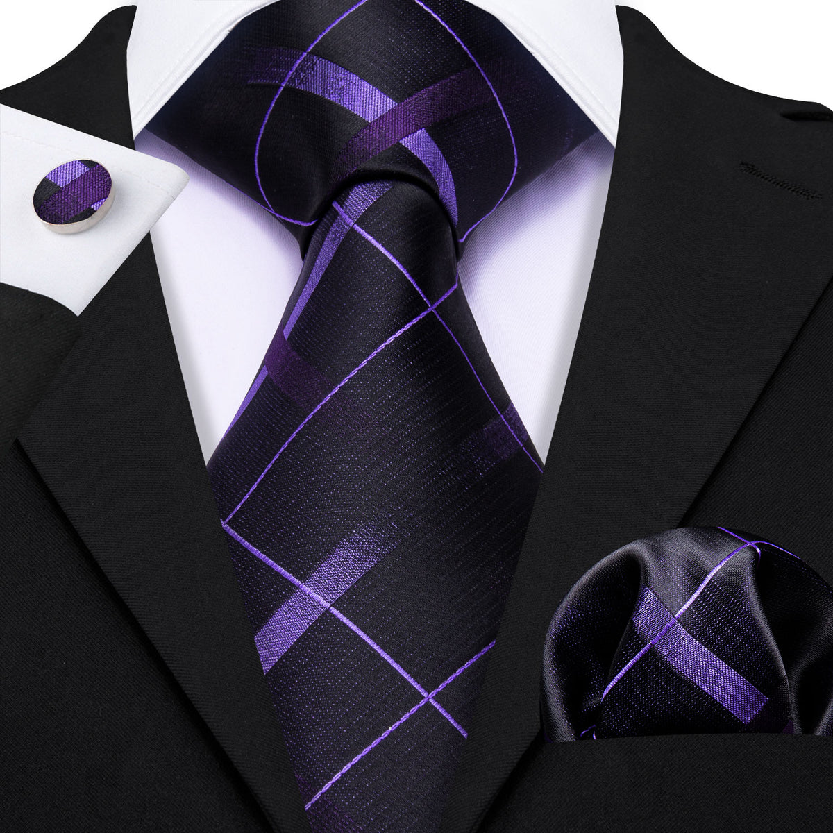 GentCrest Black Plaid Tie Sets - Image 2