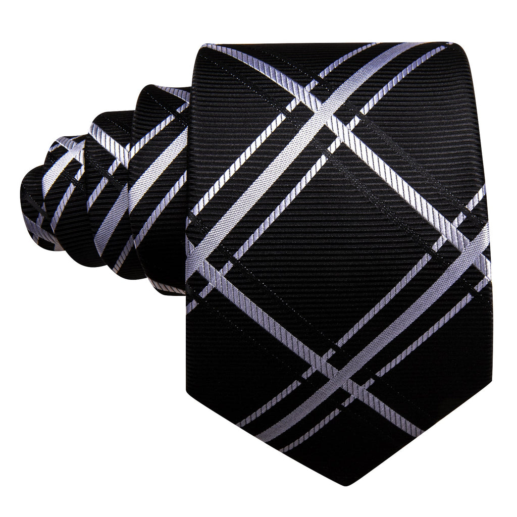 GentCrest Black Plaid Tie Hanky Cufflinks Set - Image 4