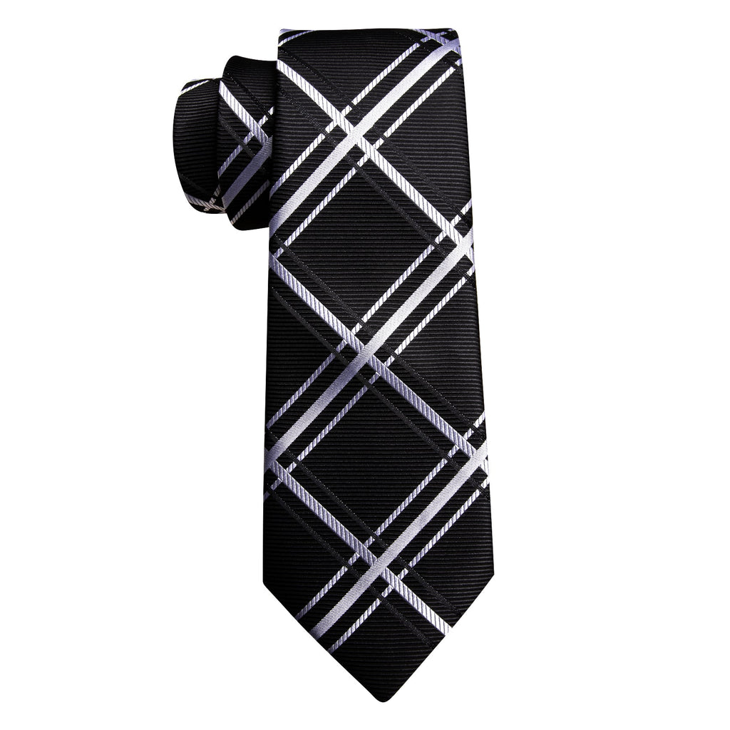 GentCrest Black Plaid Tie Hanky Cufflinks Set - Image 5