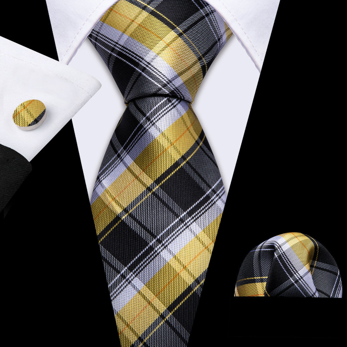GentCrest Black Checkered Tie Sets - Image 1
