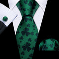 Green Clover Silk Tie Set - GentCrest