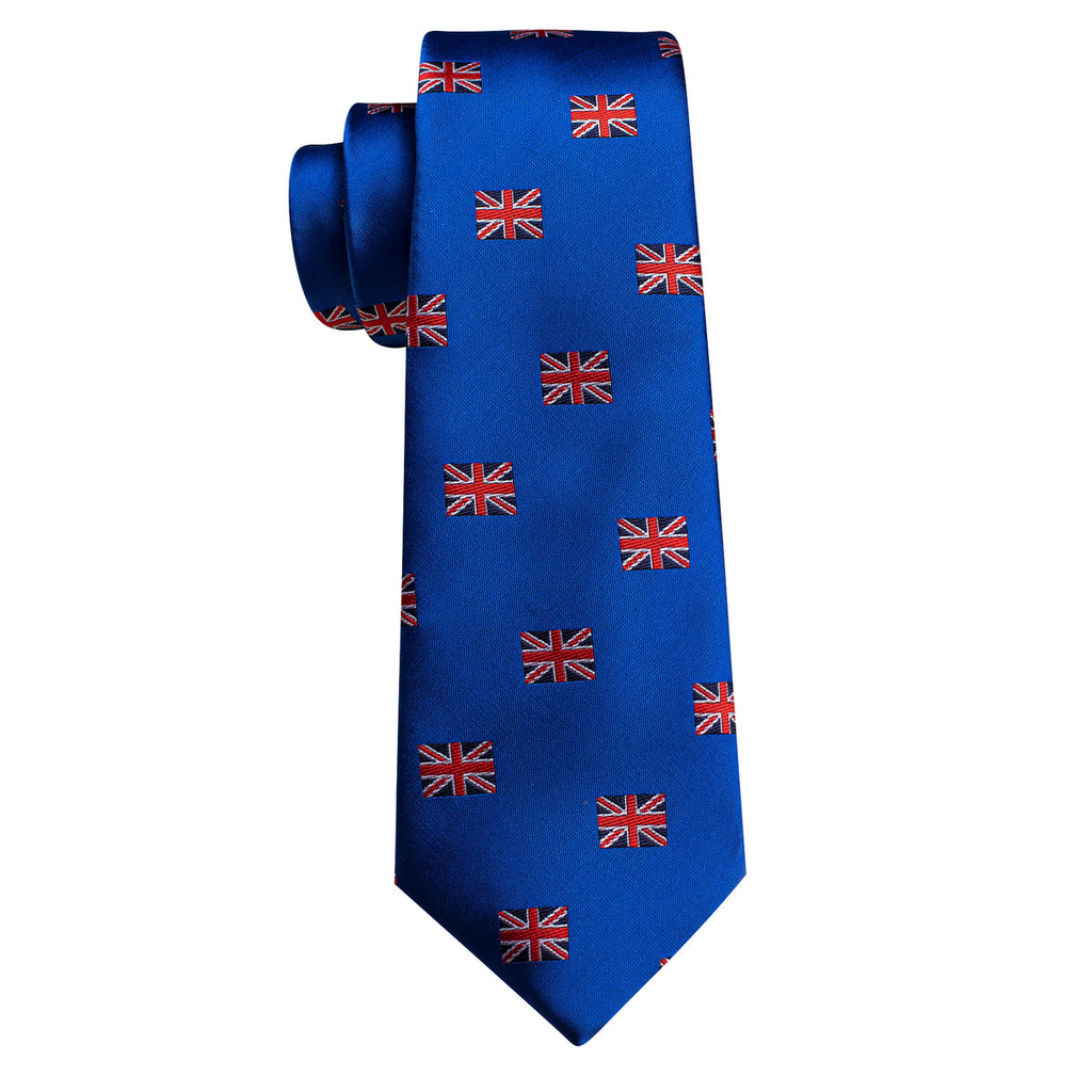 Cerulean Blue Floral Silk Tie Set - GentCrest - View 5