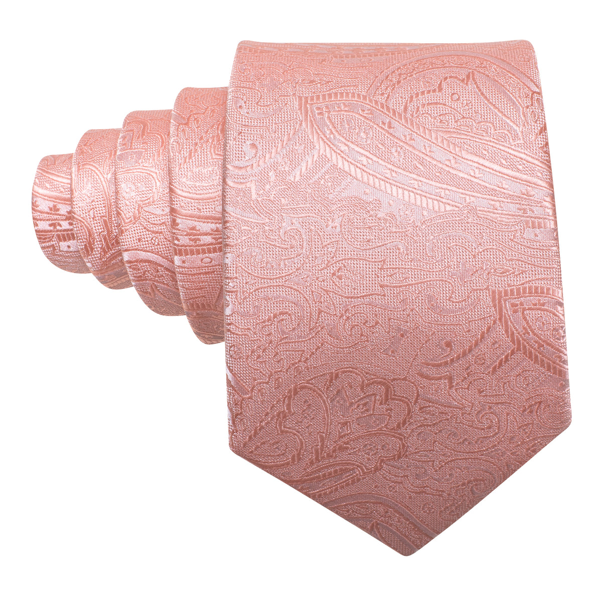 Light Red Paisley Silk Tie Set - GentCrest - View 4