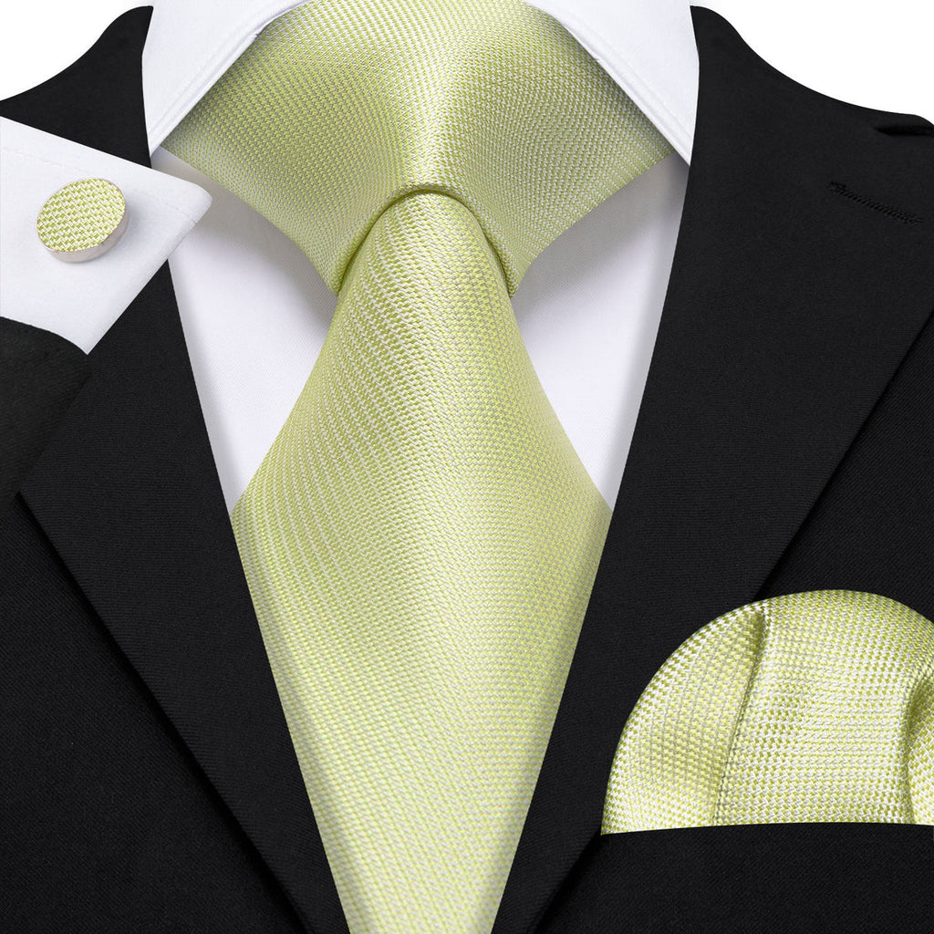Mist Green Solid Silk Tie Set - GentCrest - View 2