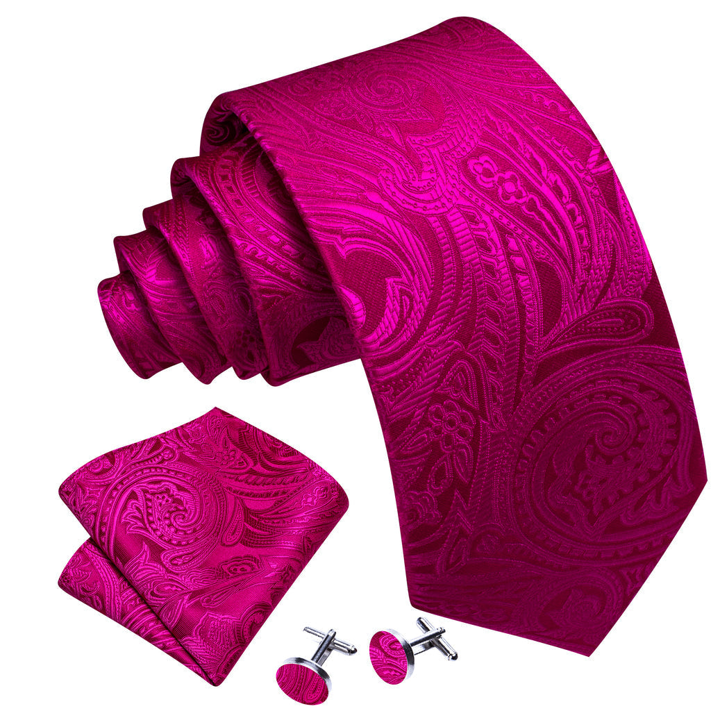 Orchid Paisley Silk Tie Set - GentCrest - View 3
