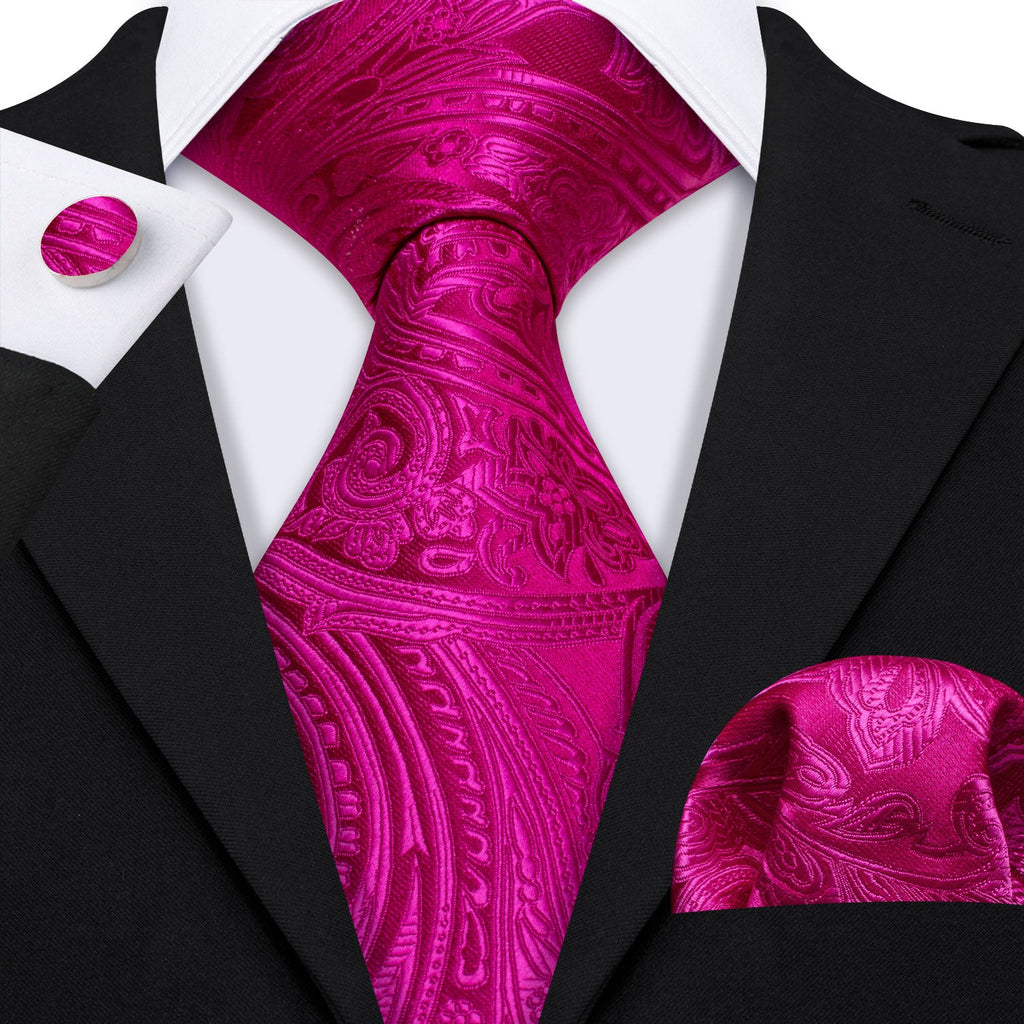GentCrest Red Paisley Tie Hanky Cufflinks Set - Image 1