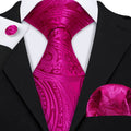 GentCrest Red Paisley Tie Hanky Cufflinks Set - Image 1
