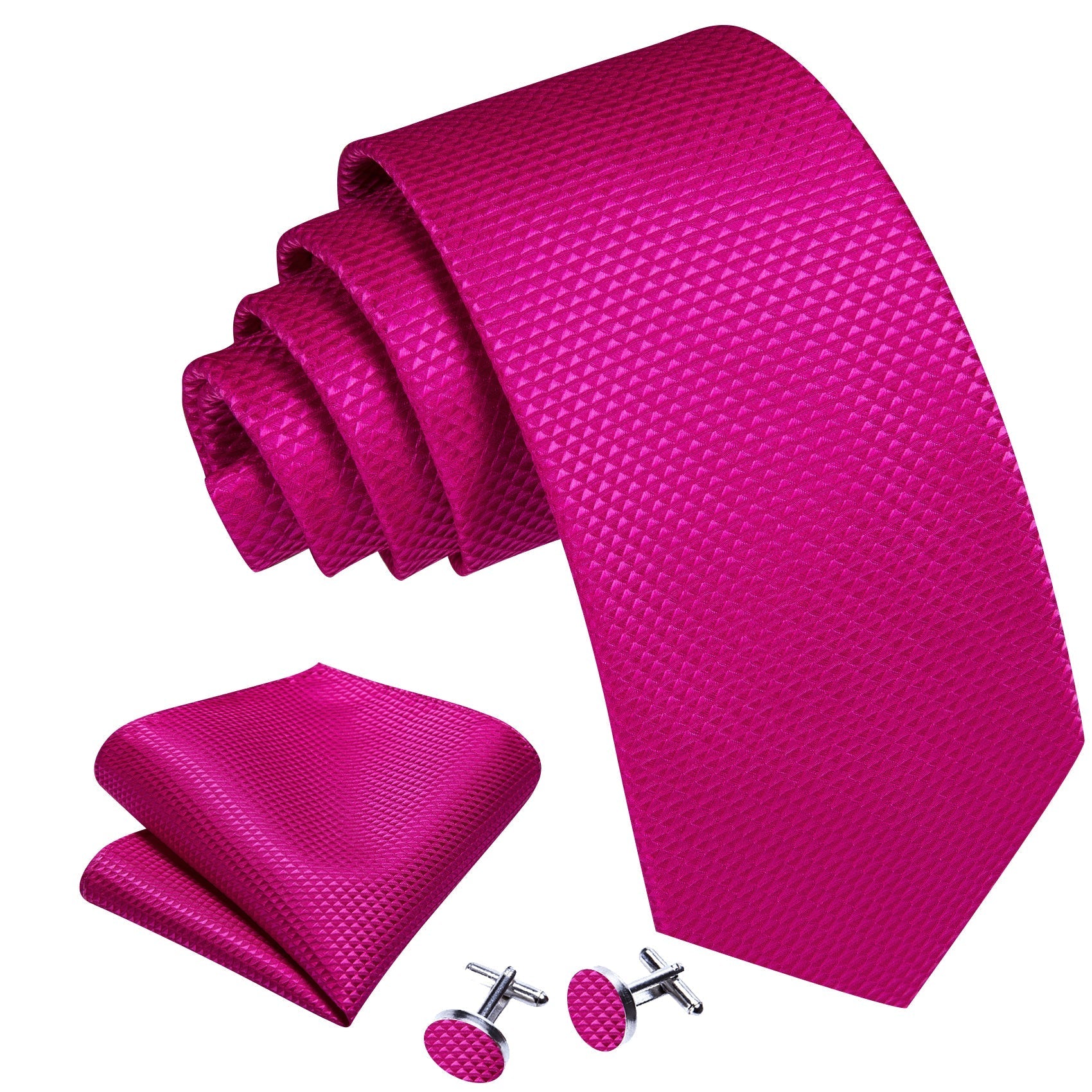 GentCrest Red Floral Tie Hanky Cufflinks Set - Image 2