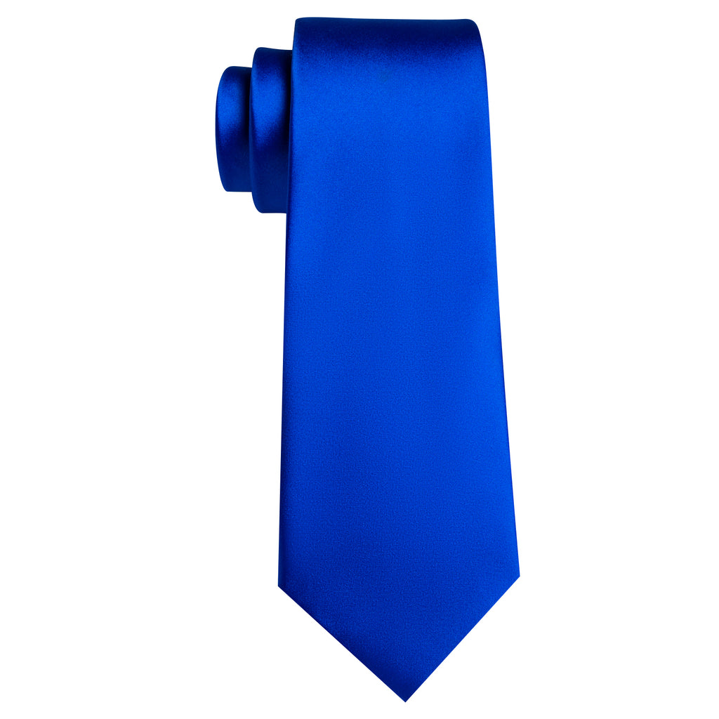 Blue Solid Silk Tie Set - GentCrest - View 5