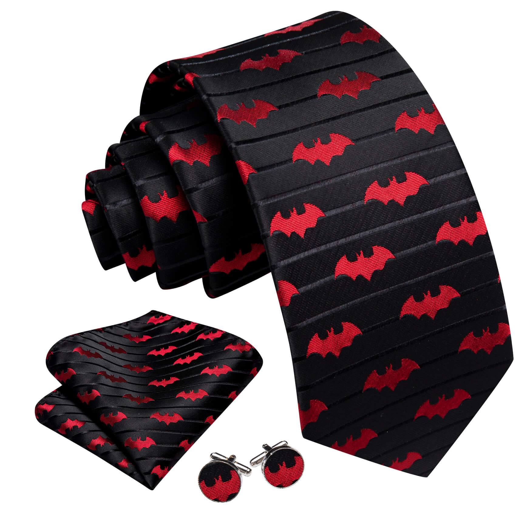 GentCrest Black Novelty Tie Hanky Cufflinks Set - Image 3