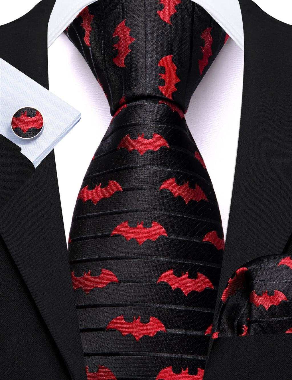 GentCrest Black Novelty Tie Hanky Cufflinks Set - Image 2