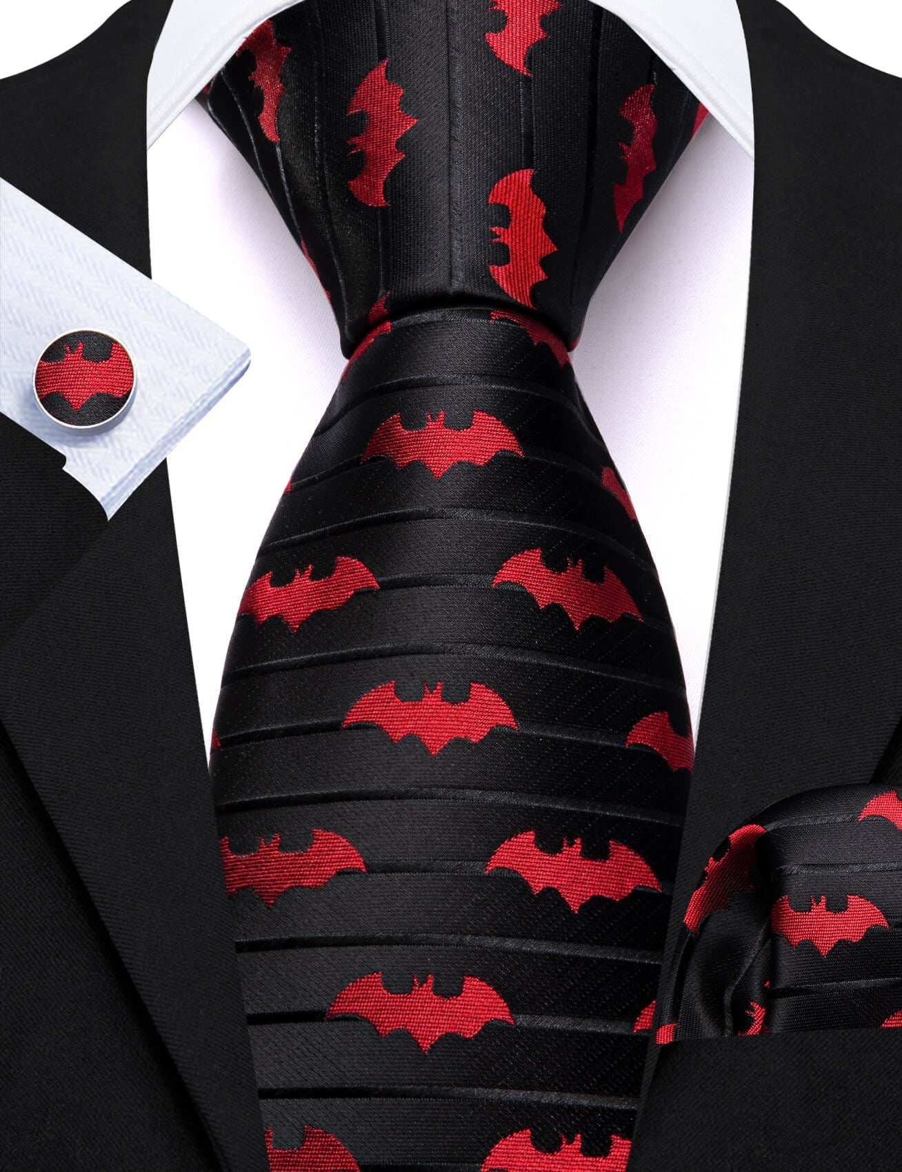 GentCrest Black Novelty Tie Hanky Cufflinks Set - Image 2