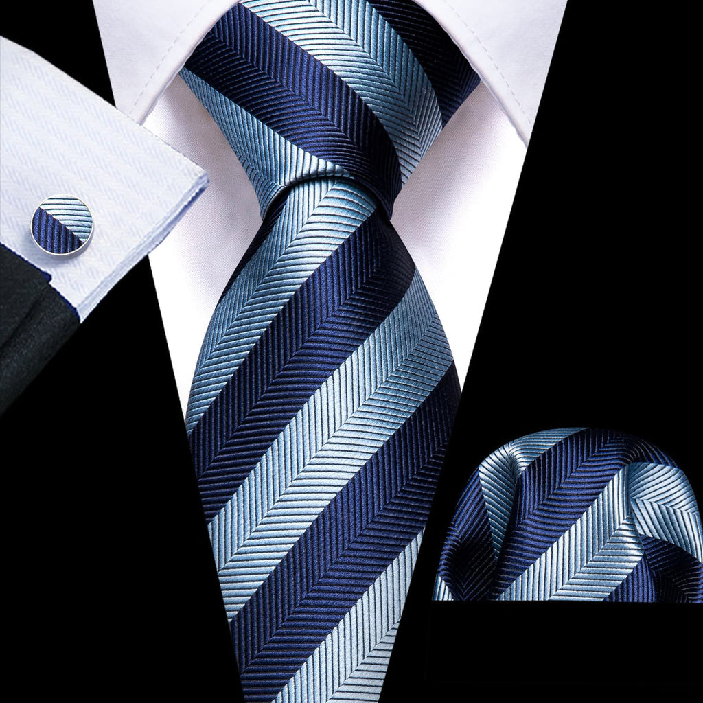 GentCrest Blue Striped Tie Sets - Image 1