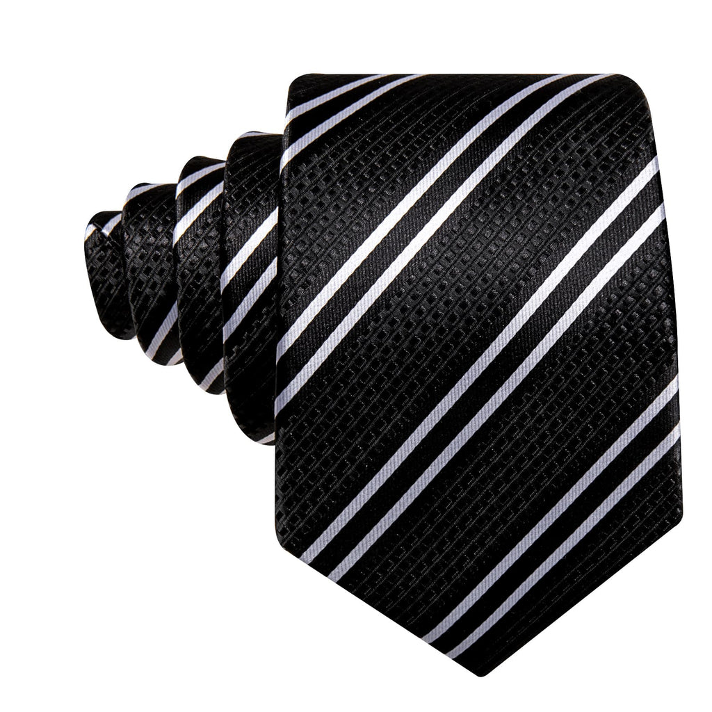 GentCrest Black Striped Tie Hanky Cufflinks Set - Image 5