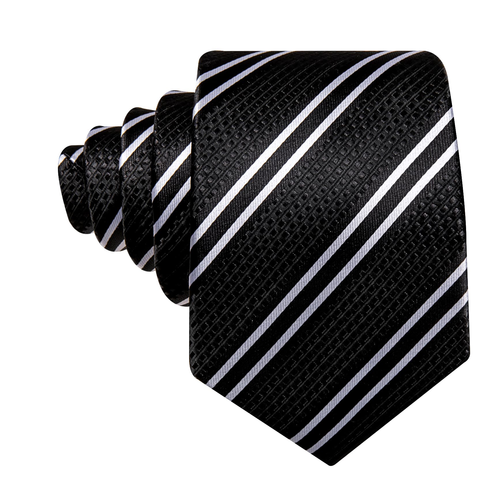 GentCrest Black Striped Tie Hanky Cufflinks Set - Image 5