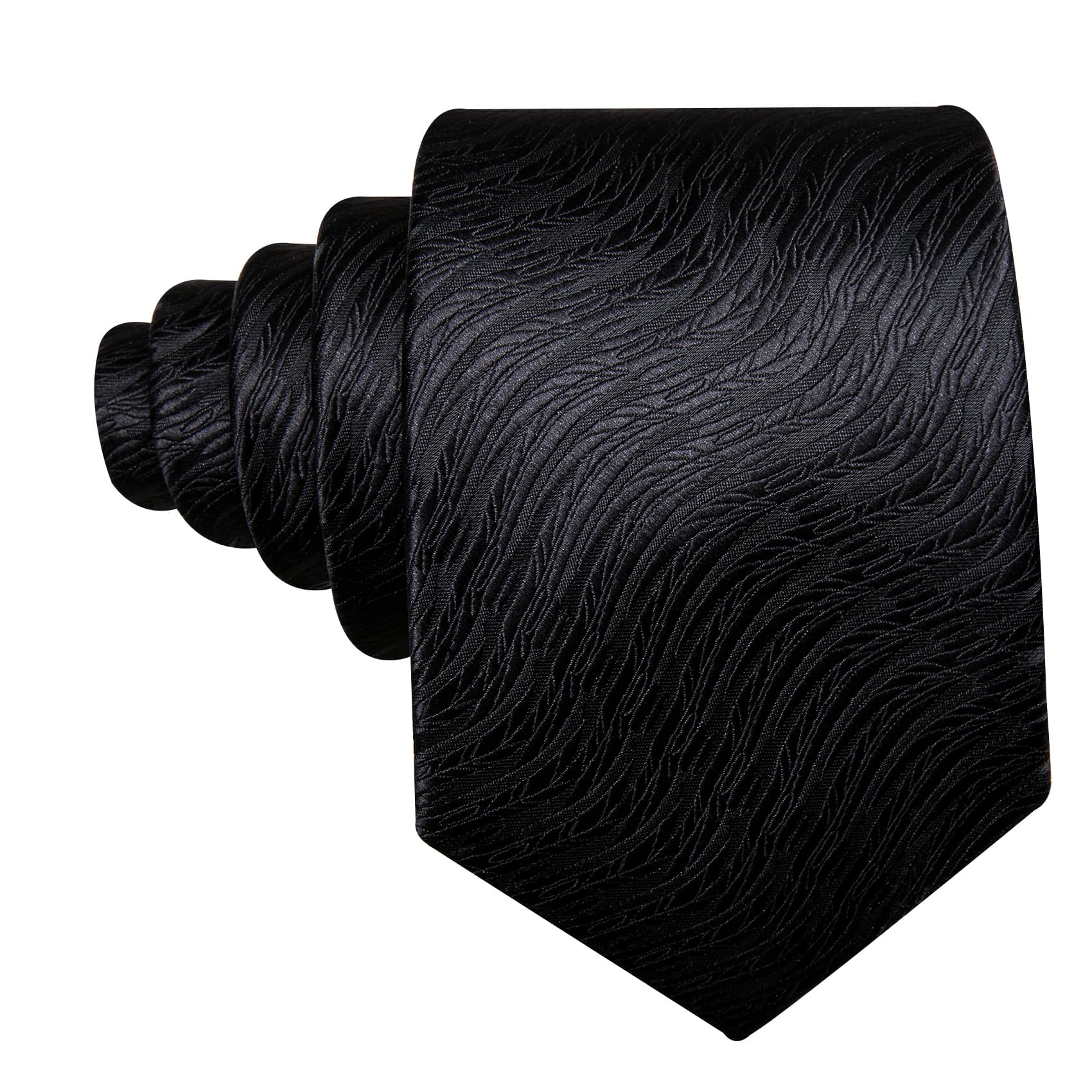 GentCrest Black Textured Tie Hanky Cufflinks Set - Image 5