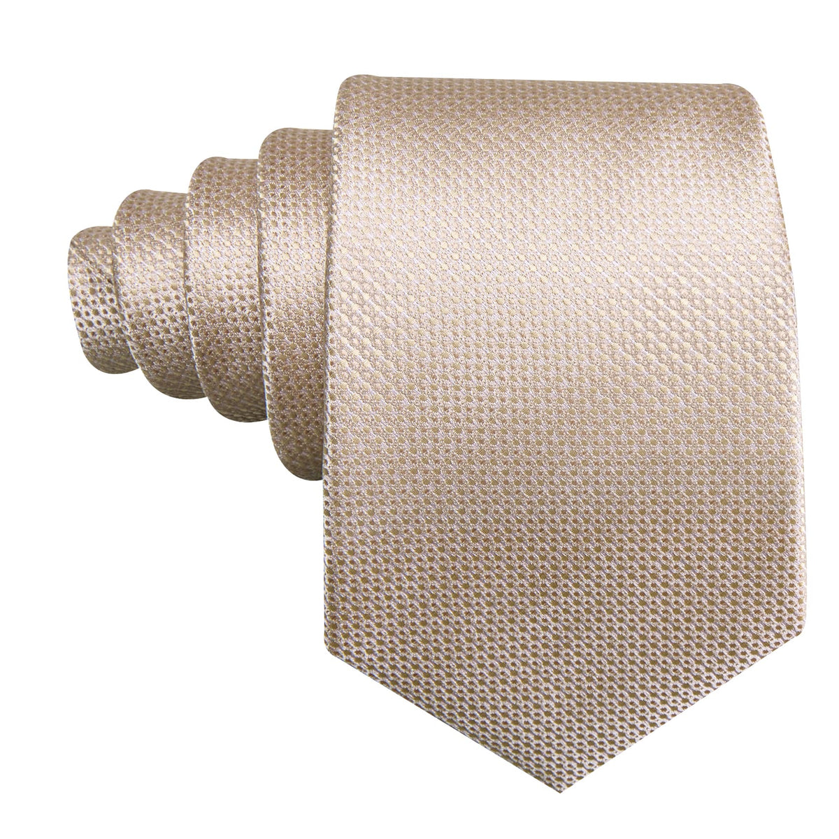 Champagne Beige Geometric Silk Tie Set - GentCrest - View 5