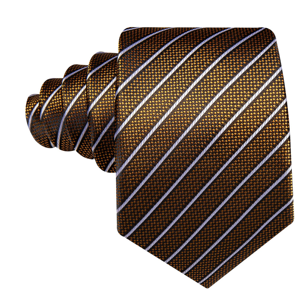 GentCrest Gold Striped Tie Hanky Cufflinks Set - Image 4