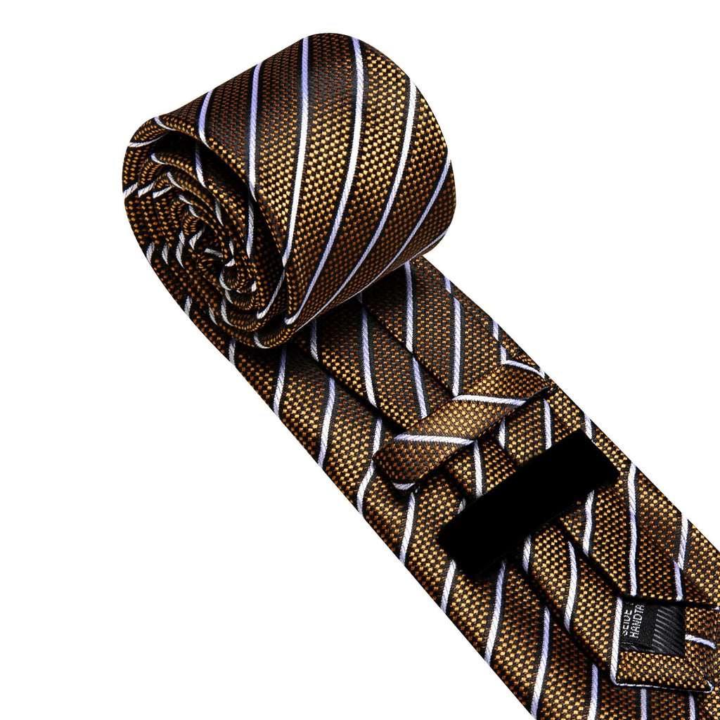 GentCrest Gold Striped Tie Hanky Cufflinks Set - Image 5