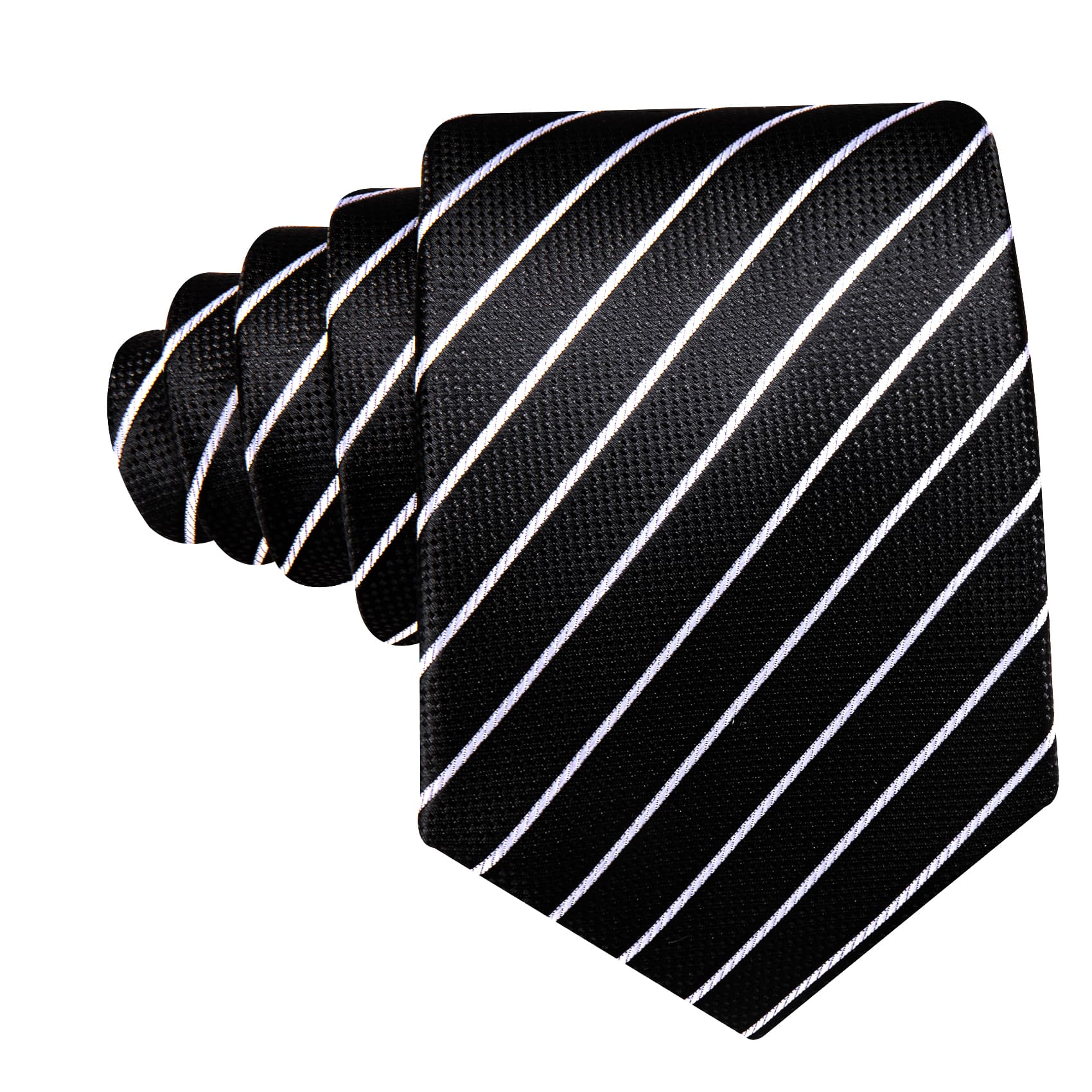 GentCrest Black Striped Tie Hanky Cufflinks Set - Image 5