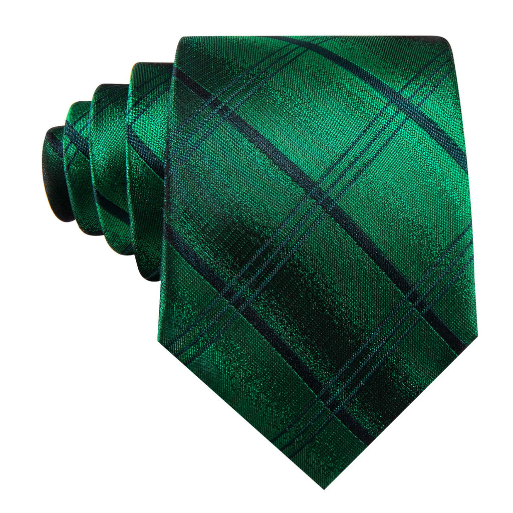 GentCrest Green Plaid Tie Hanky Cufflinks Set - Image 4