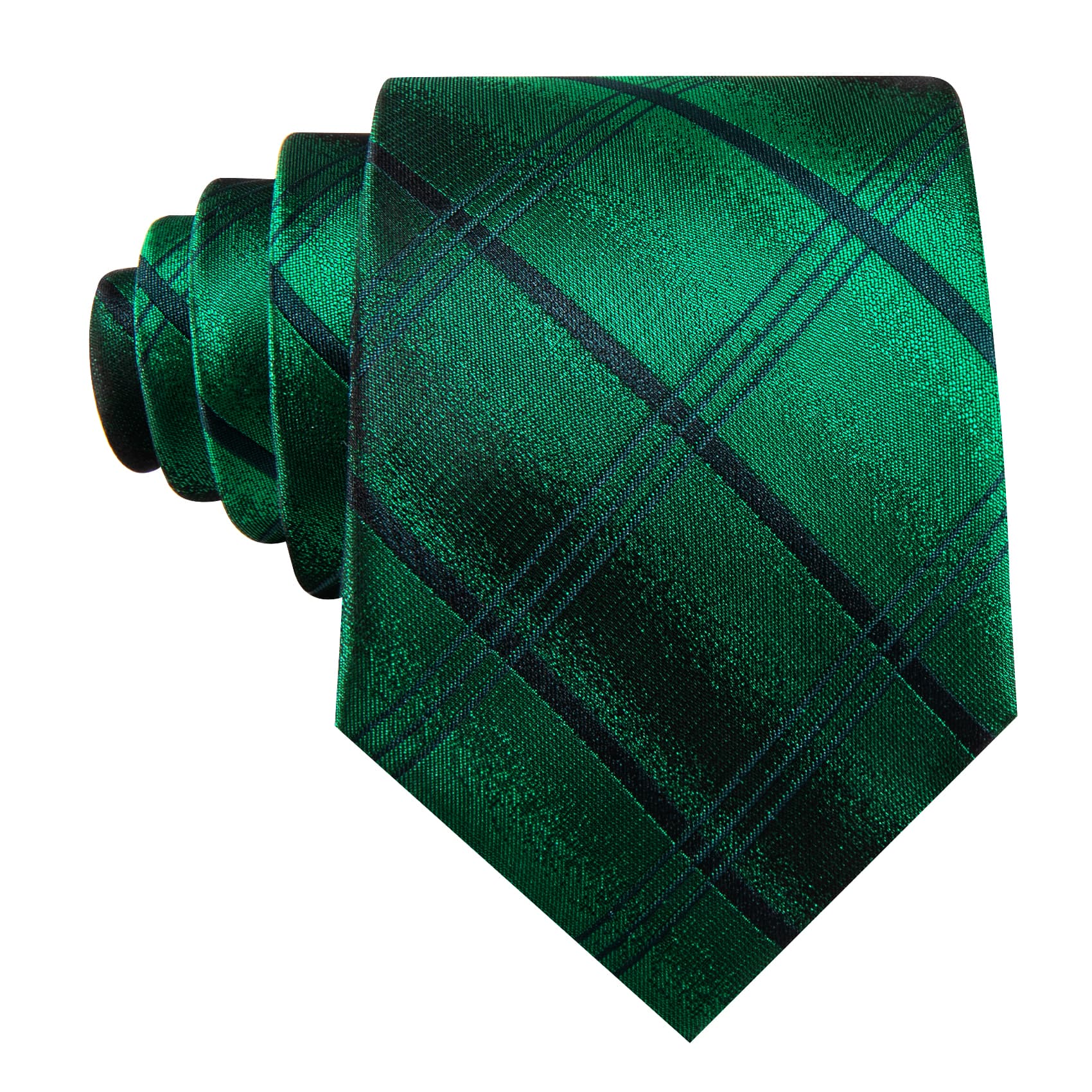 GentCrest Green Plaid Tie Hanky Cufflinks Set - Image 4