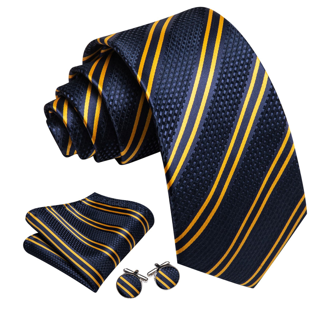GentCrest Blue Striped Tie Hanky Cufflinks Set - Image 2