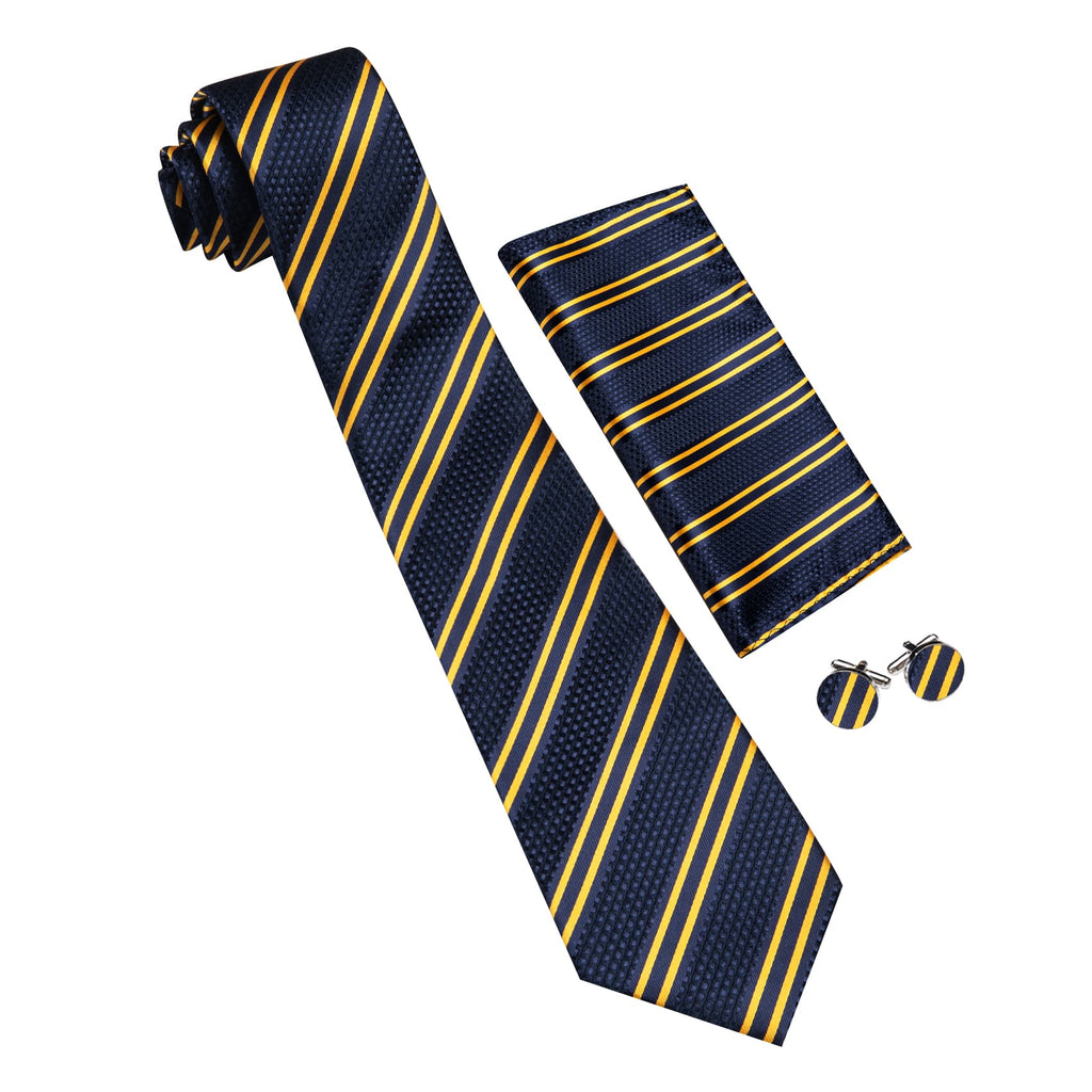 GentCrest Blue Striped Tie Hanky Cufflinks Set - Image 4