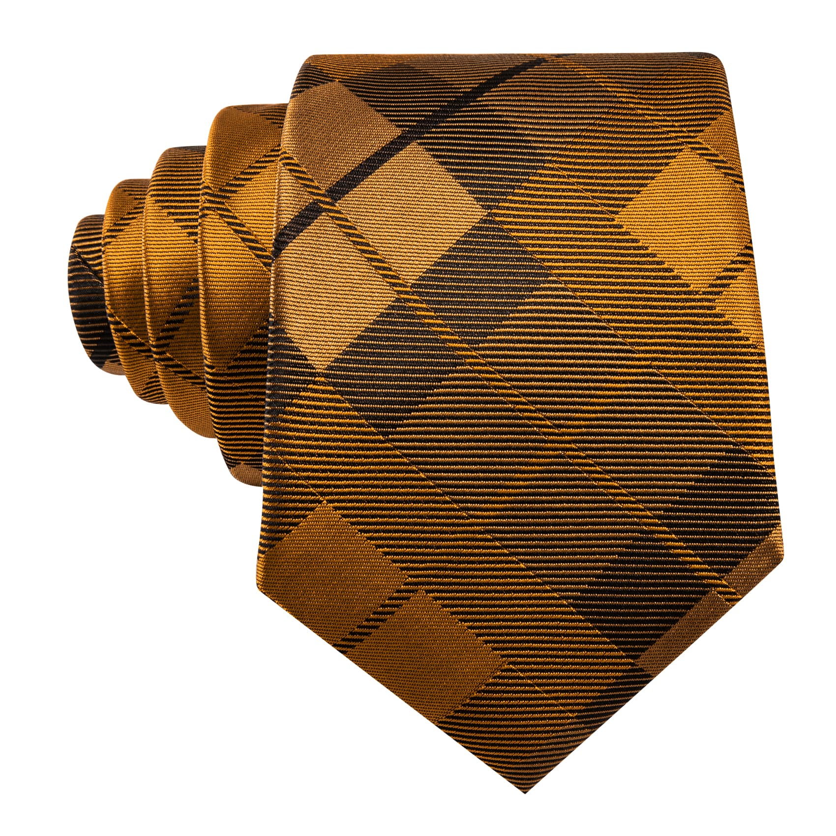 GentCrest Brown Plaid Tie Hanky Cufflinks Set - Image 4