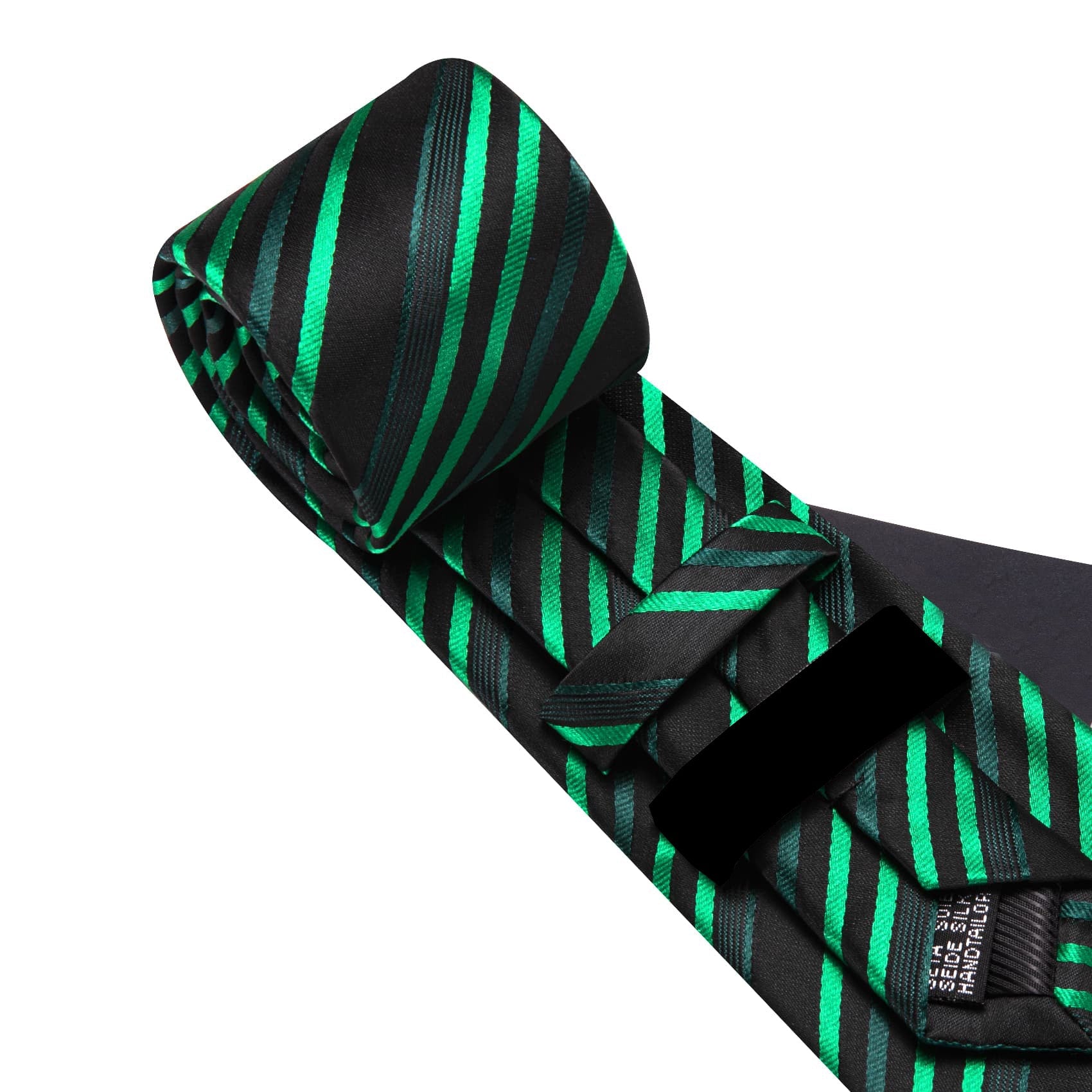 GentCrest Black Striped Tie Hanky Cufflinks Set - Image 5