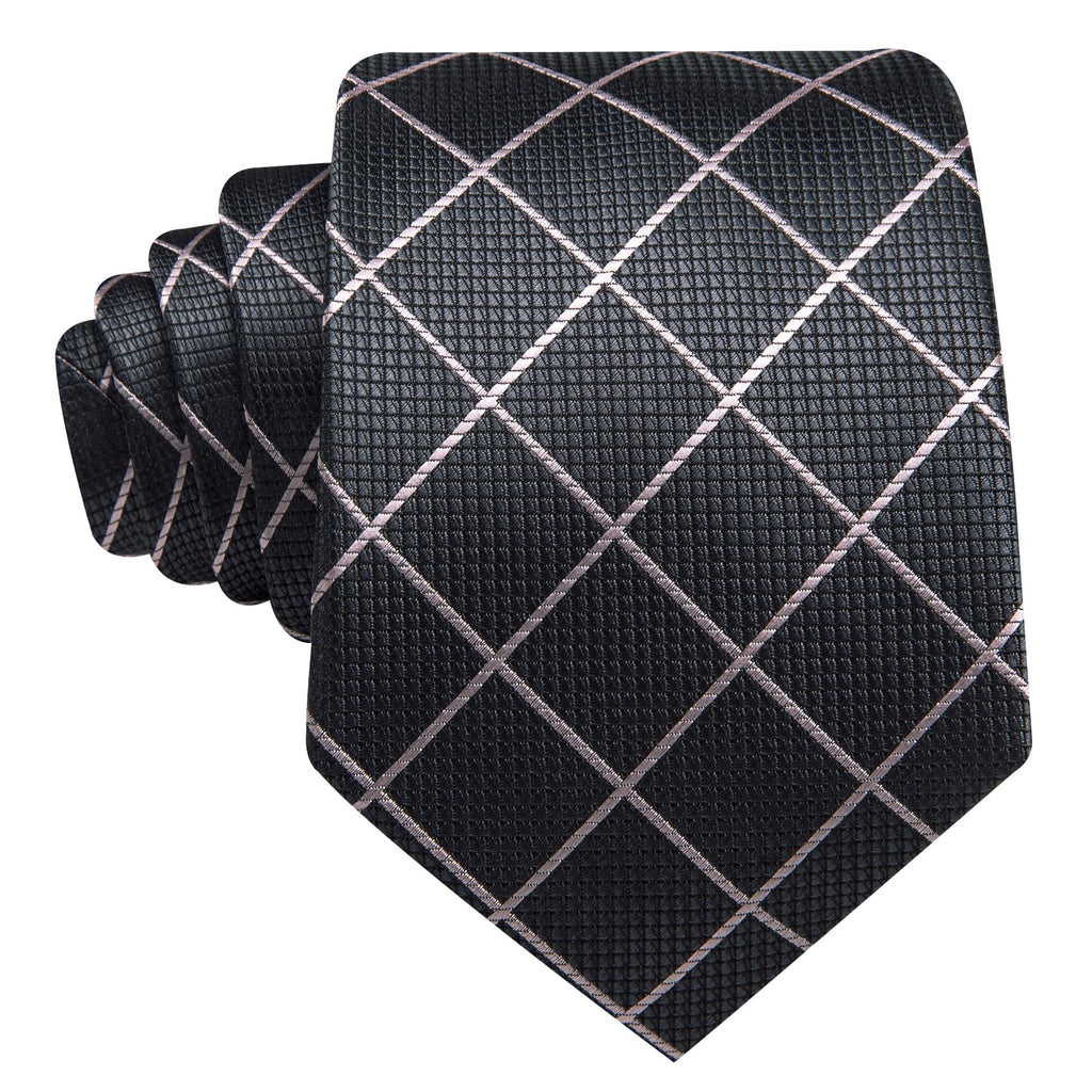 GentCrest Pink Plaid Tie Hanky Cufflinks Set - Image 4