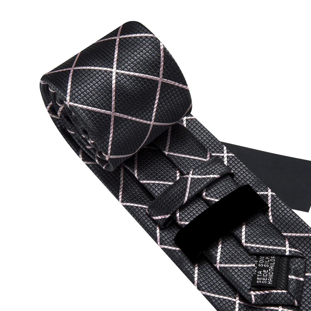 GentCrest Pink Plaid Tie Hanky Cufflinks Set - Image 5
