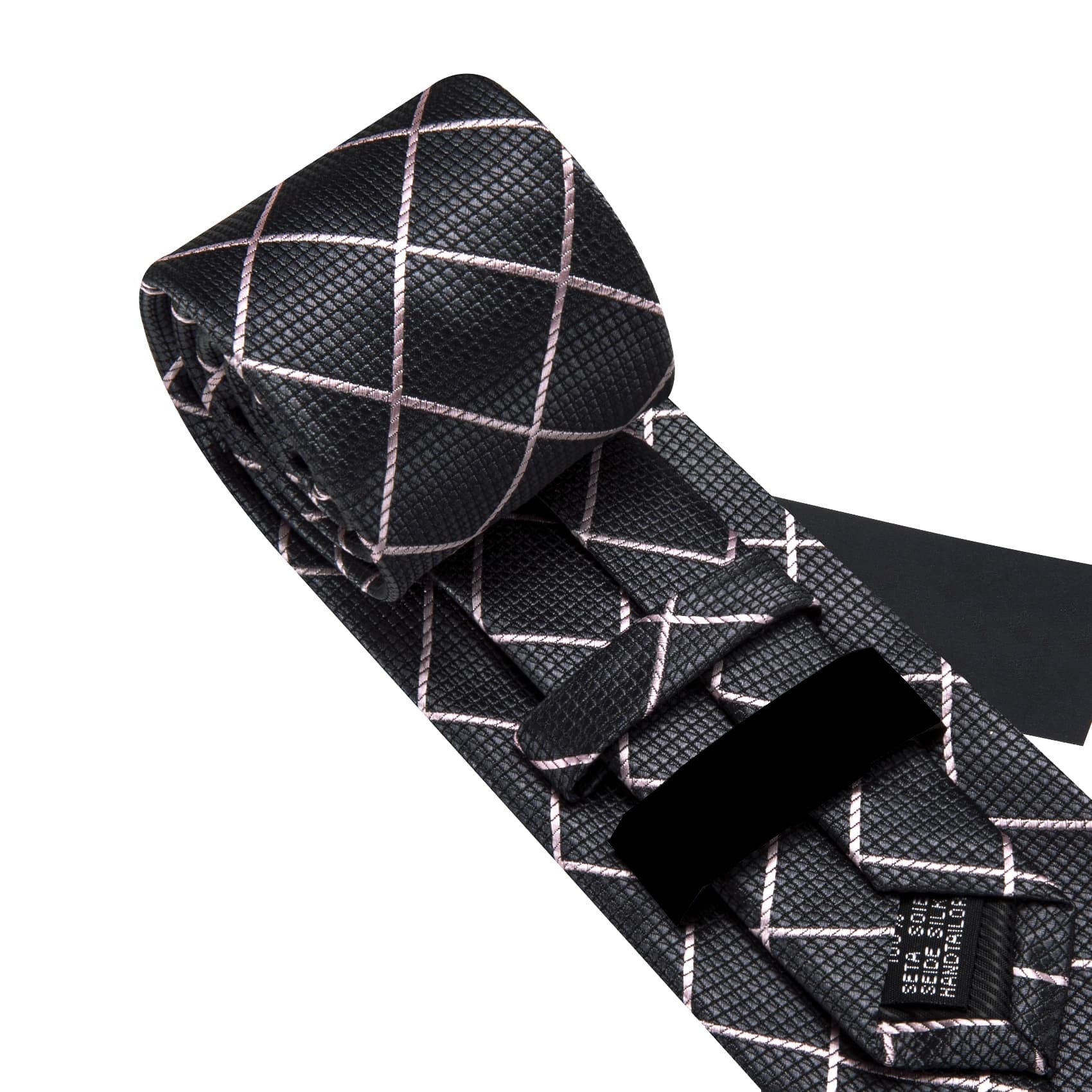 GentCrest Pink Plaid Tie Hanky Cufflinks Set - Image 5