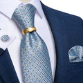 GentCrest Blue Floral Tie with Rings - Image 1