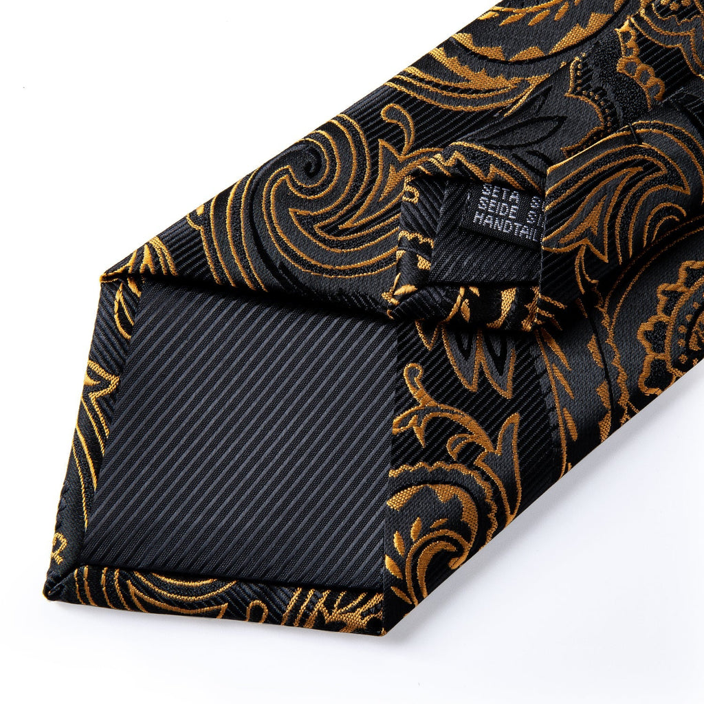 GentCrest Black Paisley Tie with Accessories - Image 6