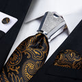 GentCrest Gold Paisley Tie with Rings - Image 1