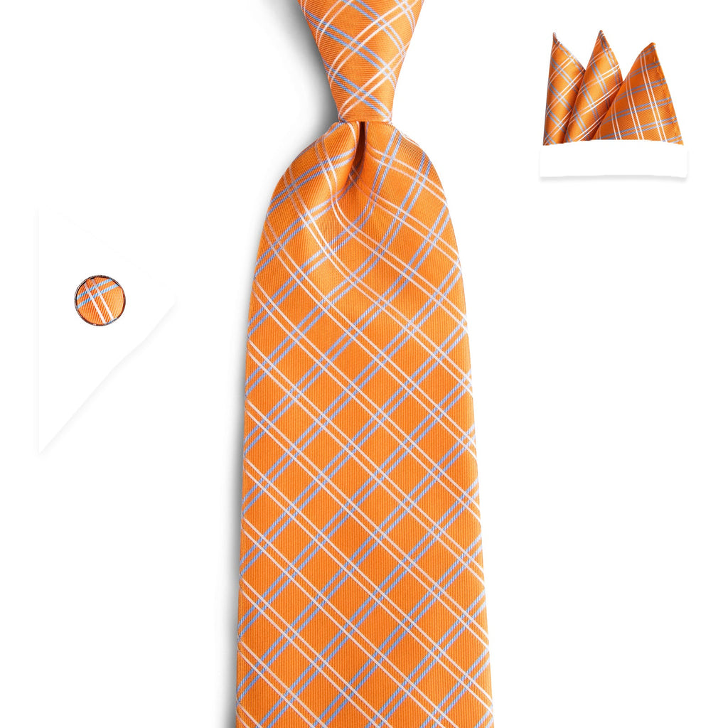 GentCrest Classic Plaid Tie Hanky Cufflinks Set - Image 3