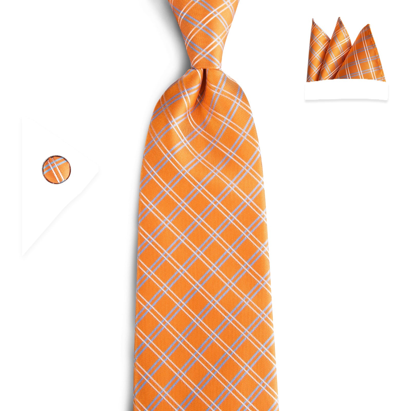 GentCrest Classic Plaid Tie Hanky Cufflinks Set - Image 3