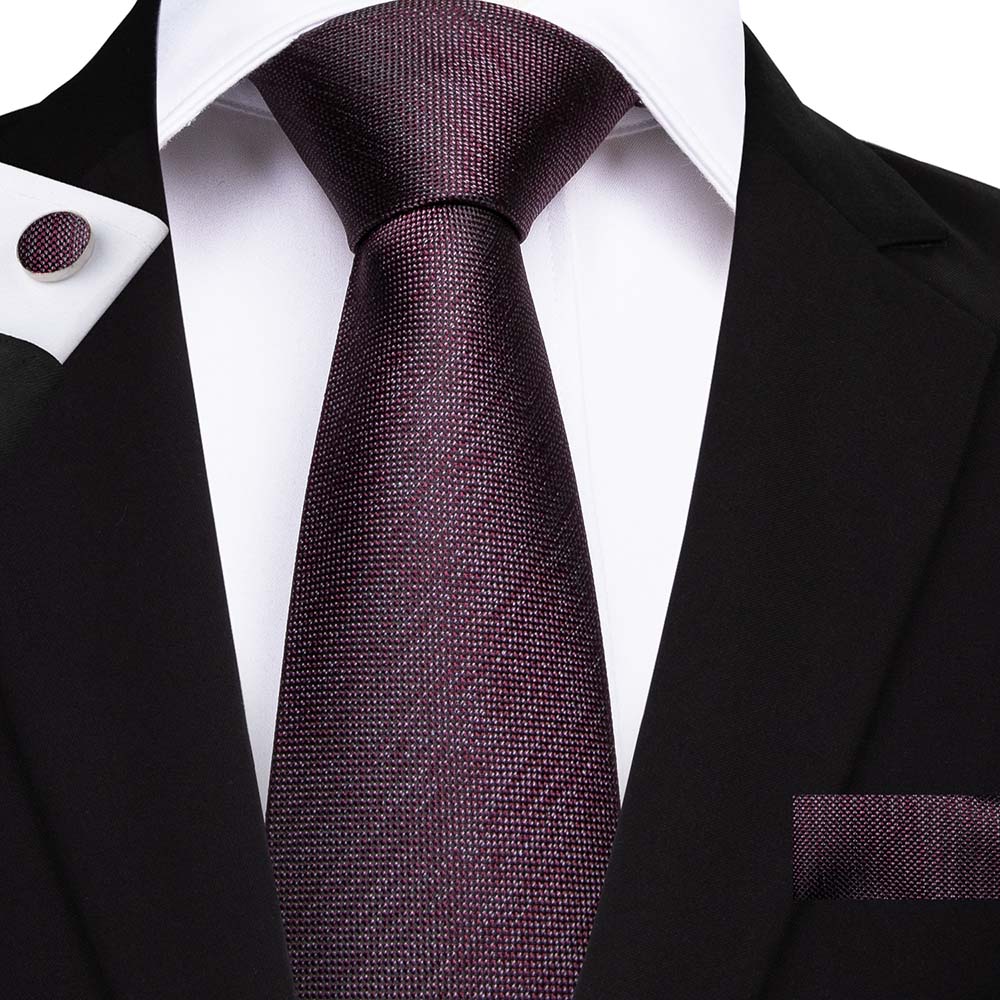 GentCrest Red Solid Tie Hanky Cufflinks Set - Image 1