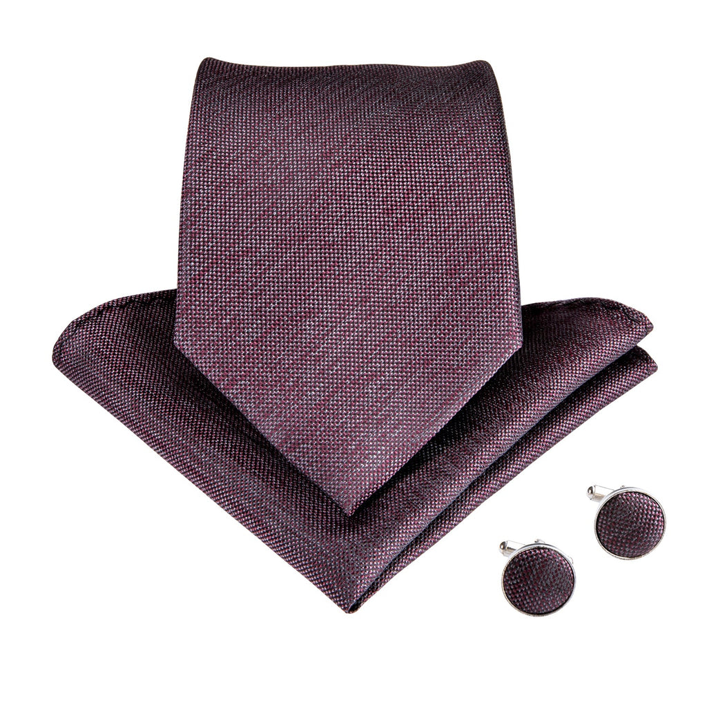 GentCrest Red Solid Tie Hanky Cufflinks Set - Image 2