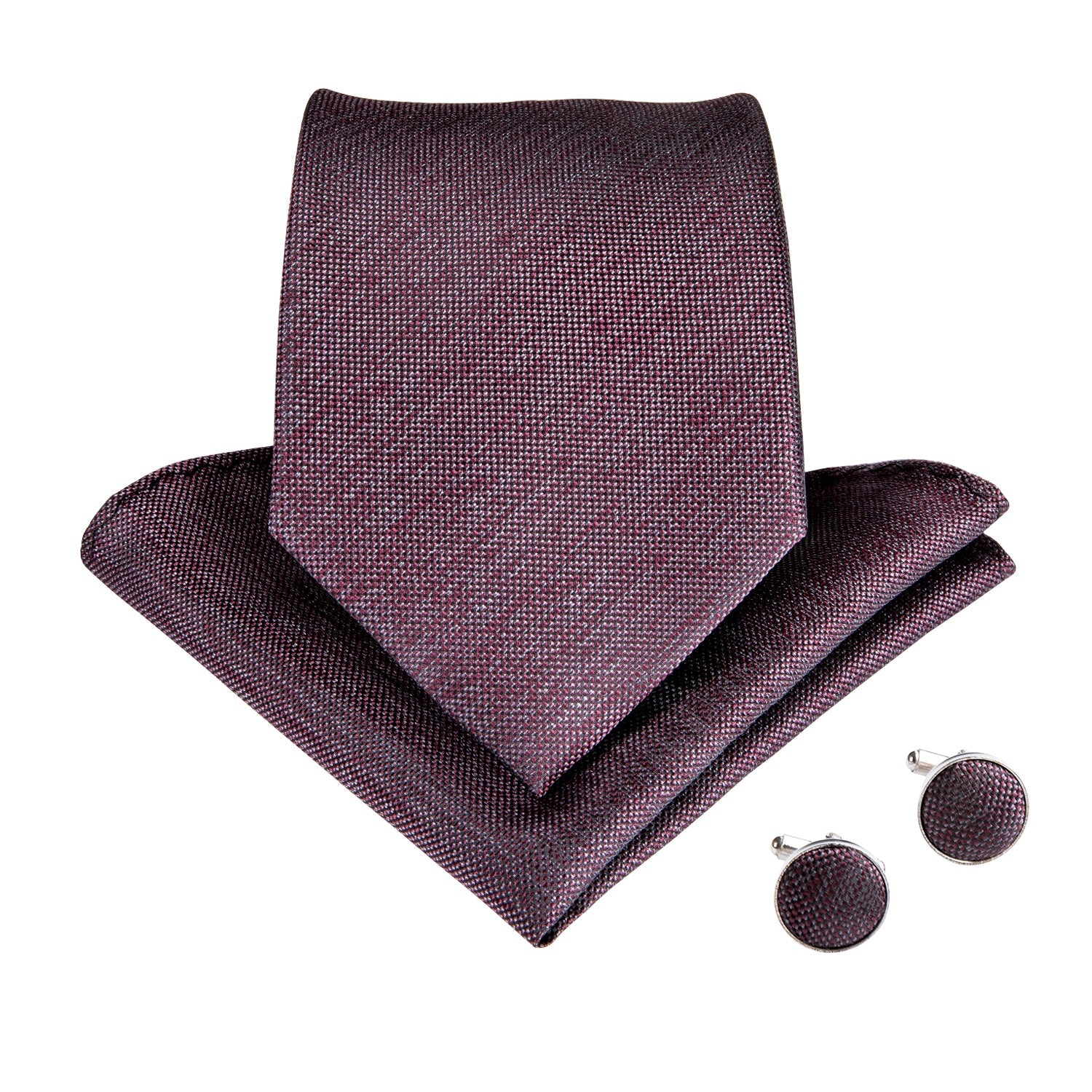 GentCrest Red Solid Tie Hanky Cufflinks Set - Image 2