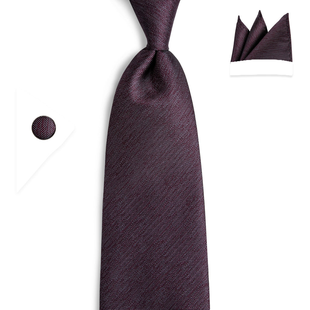 GentCrest Red Solid Tie Hanky Cufflinks Set - Image 3