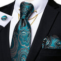 GentCrest Blue Paisley Tie with Accessories - Image 1