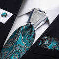 GentCrest Black Paisley Tie with Rings - Image 1