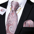 GentCrest Pink Paisley Tie with Accessories - Image 1