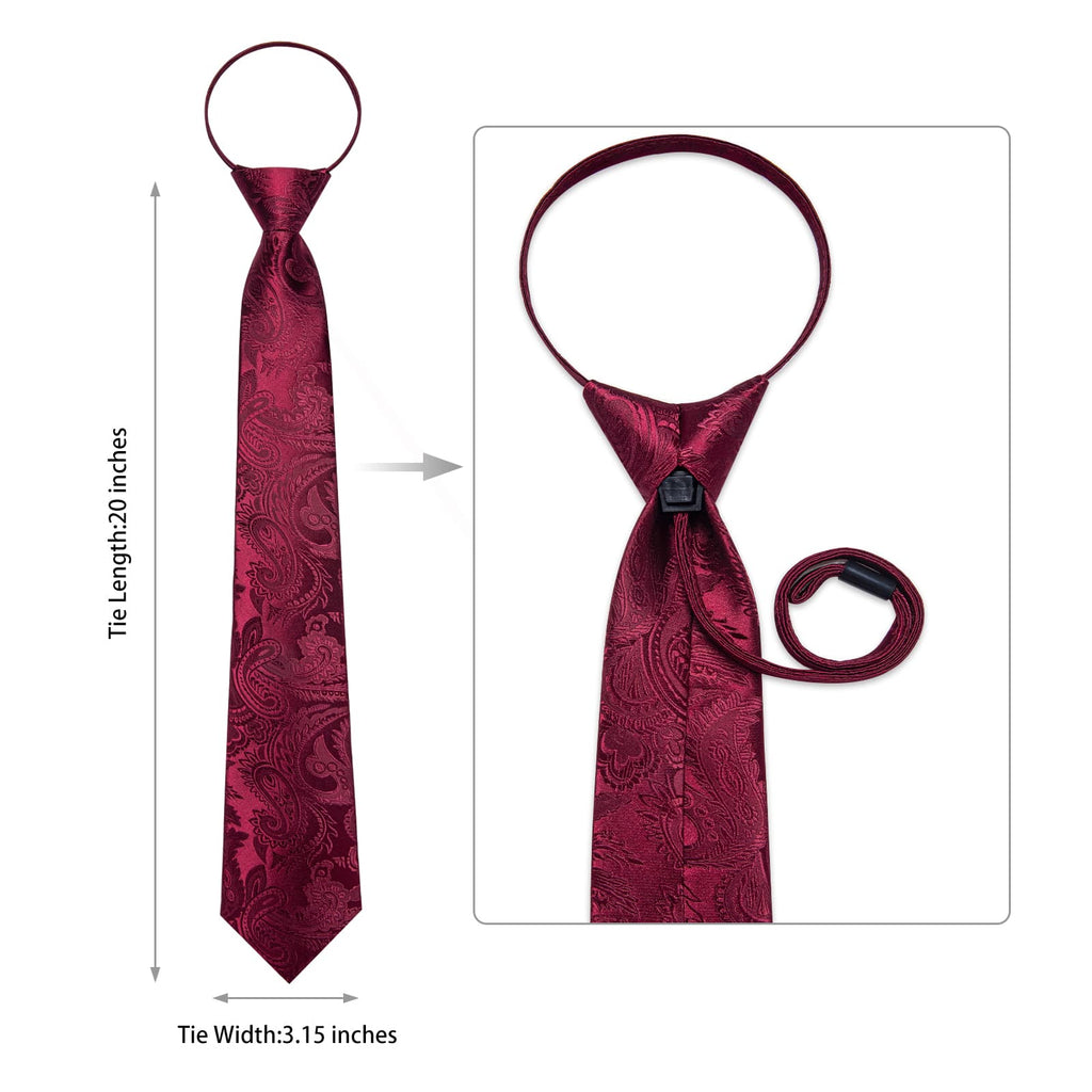 GentCrest Burgundy Paisley Tie Hanky Cufflinks Set - Image 4