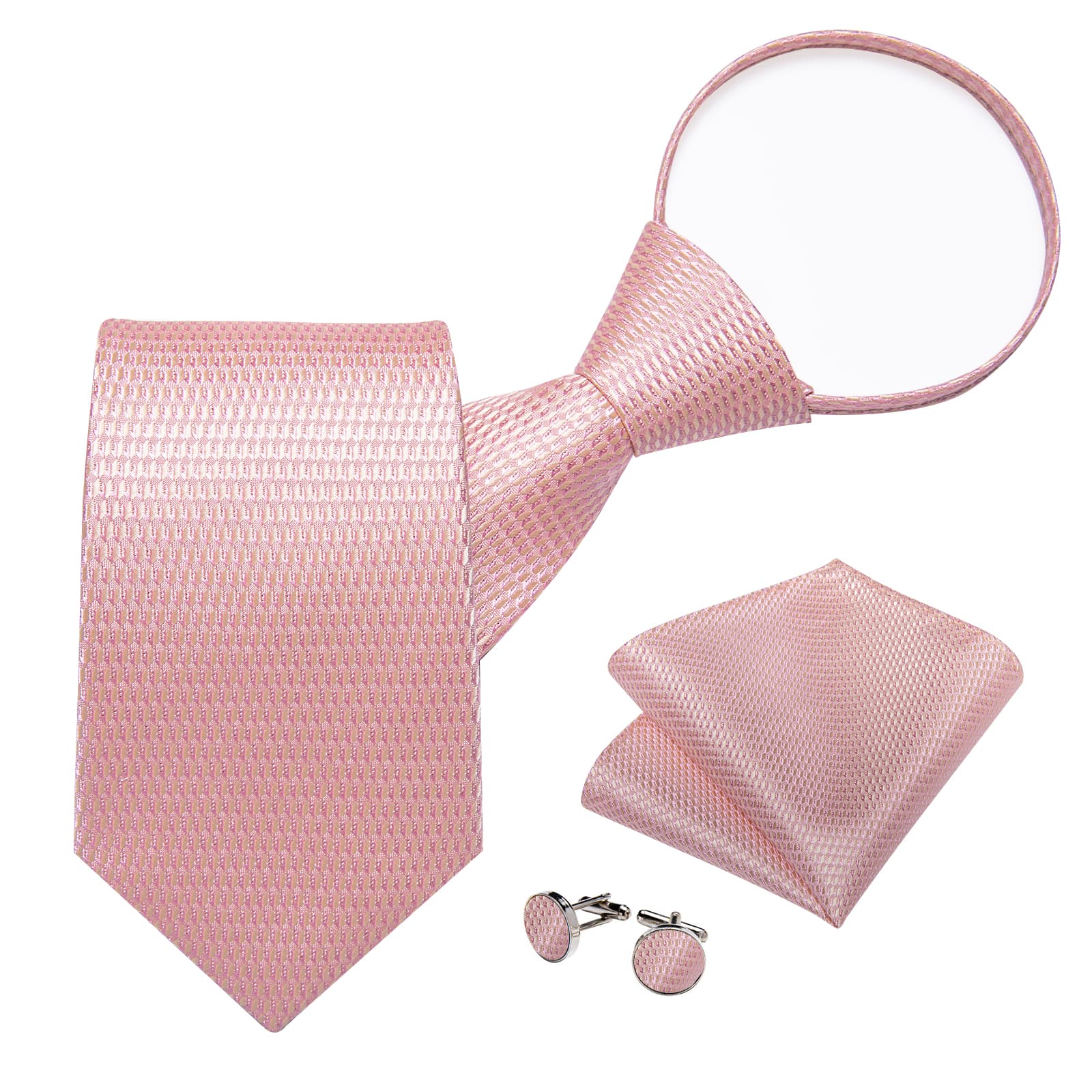 GentCrest Red Solid Tie Hanky Cufflinks Set - Image 2