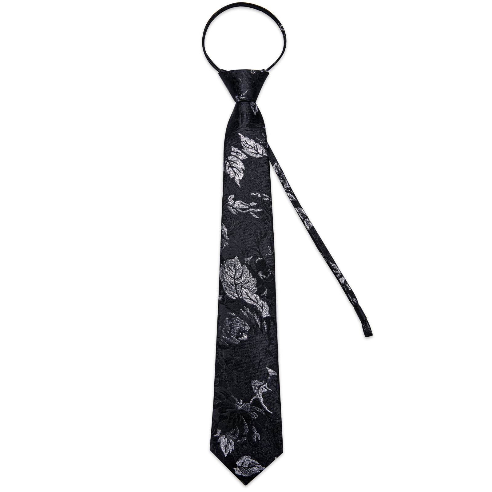 GentCrest Black Floral Tie Hanky Cufflinks Set - Image 3